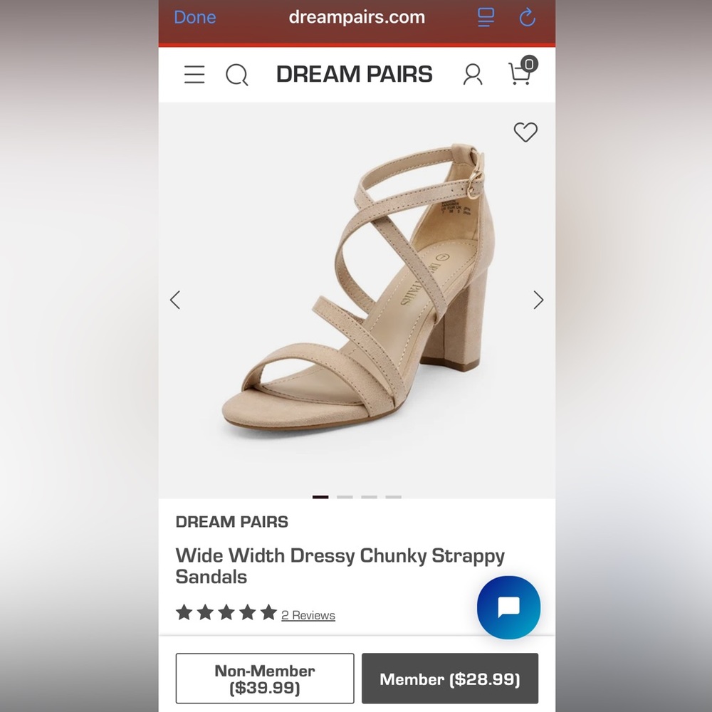Dream Pairs Strappy Heels (wide width)